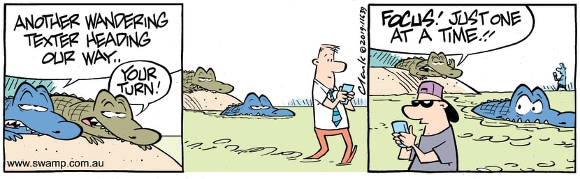 Swamp Cartoon - Rogue Crocs Texter ComicApril 19, 2019