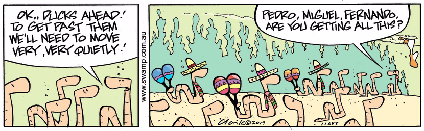Swamp Cartoon - Worms Move QuietlyJune 20, 2019