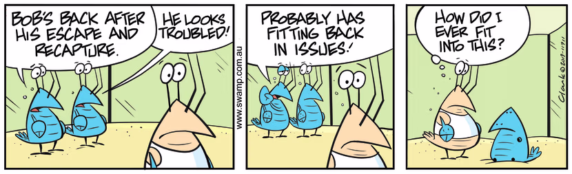 Swamp Cartoon - Bob Crayfish Fitting IssuesJuly 11, 2019