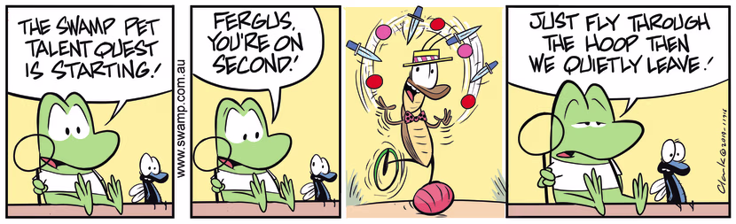 Swamp Cartoon - Fergus Fly HoopJuly 17, 2019