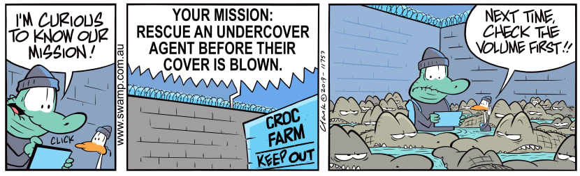 Swamp Cartoon - Old Man Croc CuriousSeptember 3, 2019