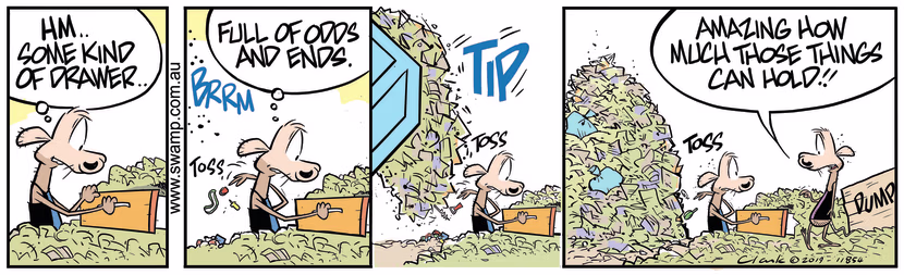 Chives Rat empties his drawer and Cheese Rat is amazed how much stuff was in there. Swamp Cartoon - Chives Rat Drawer FullDecember 26, 2019