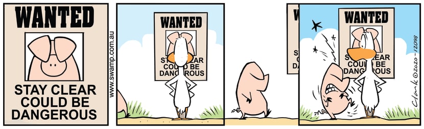 Swamp Cartoon - Most Wanted Pig PosterSeptember 26, 2020