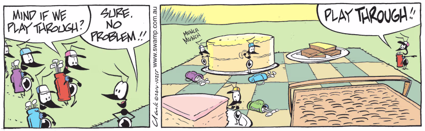 Swamp Cartoon - Ants are Enjoying Game of GolfNovember 5, 2021