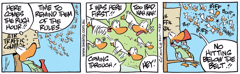 Air Traffic Controller is seeing the rush hour coming and the need to remind the Aviator Ducks rules of the sky. Swamp Cartoon - Air Traffic Controller is SeeingDecember 16, 2021