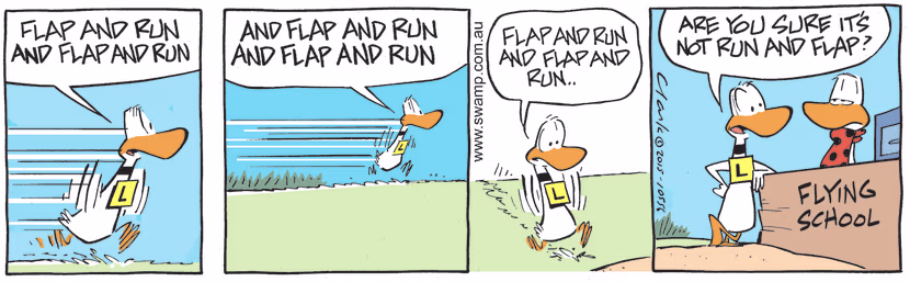 Swamp Cartoon - Attempting to Take-offApril 21, 2022