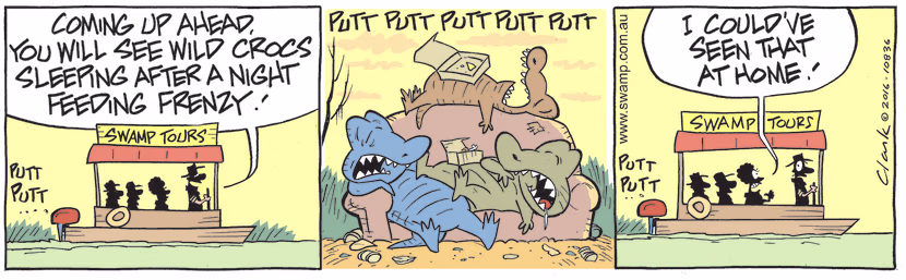 Swamp Cartoon - Rogue Crocs SleepingSeptember 10, 2022