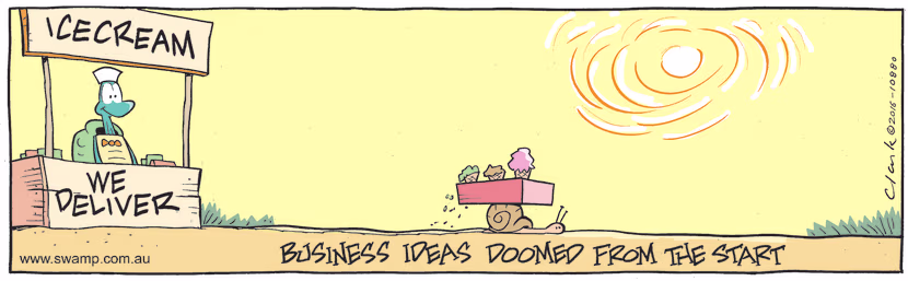 Turtle and Snail have the great idea of delivering icecream on hot sunny days and Turtle realise the concept was flawed. Swamp Cartoon - Delivering IcecreamOctober 11, 2022