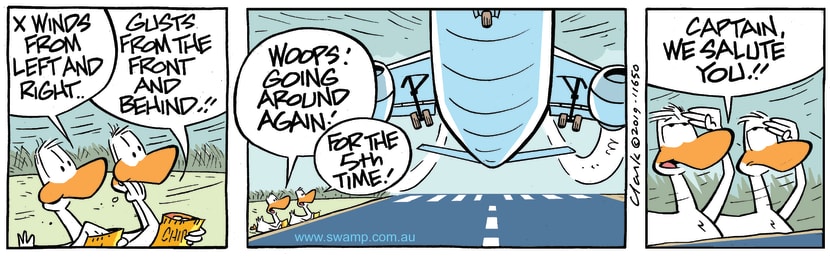 Swamp Cartoon - Swamp Ducks Salute ComicNovember 16, 2023