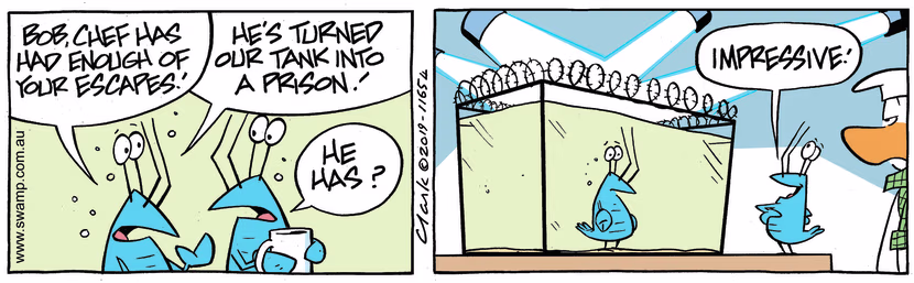 Swamp Cartoon - Bob Crayfish Prison ComicNovember 20, 2023