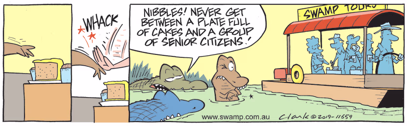 Swamp Cartoon - Nibbles Smacked ComicNovember 24, 2023