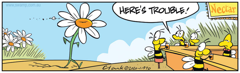 Swamp Cartoon - Flower is Angry with BeesMarch 21, 2024