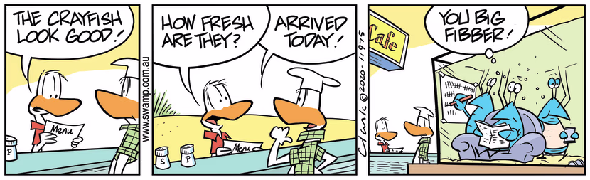 Swamp Cartoon - Fresh Crayfish on the MenuMarch 26, 2024