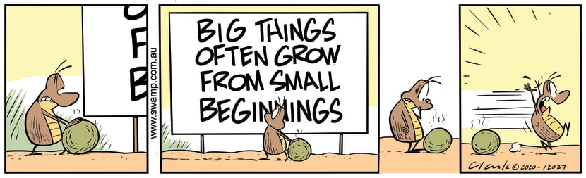 Swamp Cartoon - Small Dung Balls Become LargeMay 17, 2024