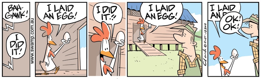 Swamp Cartoon - Chicken Has Laid EggJuly 25, 2024