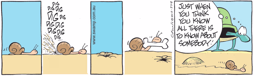 Swamp Cartoon - Snail Buries His BoneMay 4, 2021