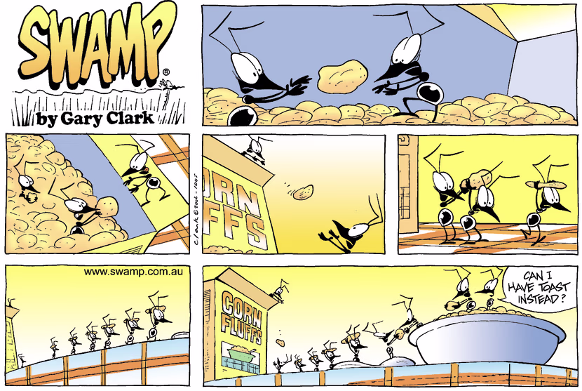 Swamp Cartoon - Corn FluffsOctober 13, 2002