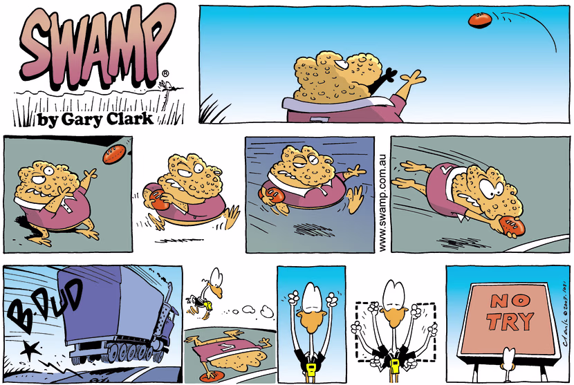 Swamp Cartoon - Footy FeverAugust 31, 2003