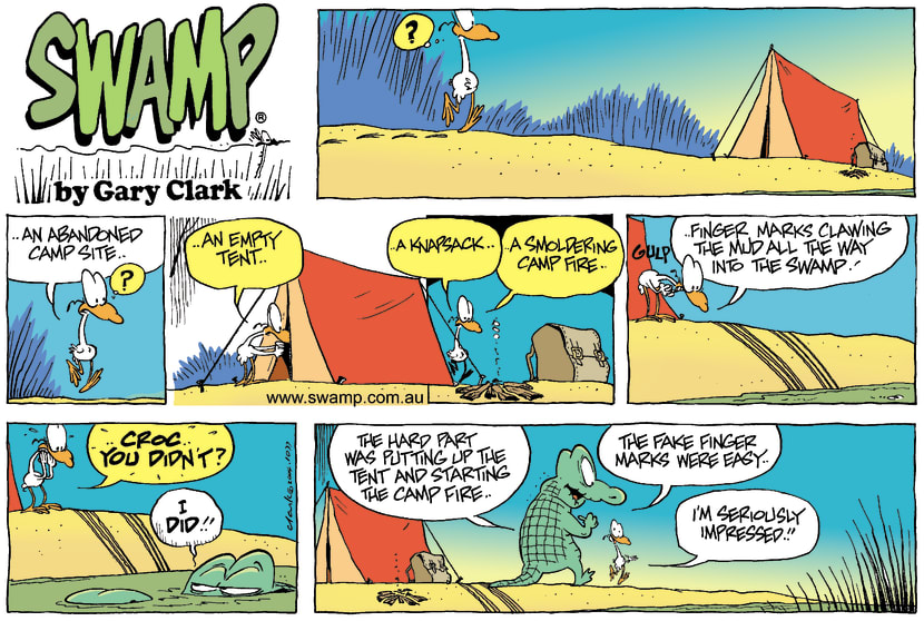 Swamp Cartoon - Camp SiteFebruary 29, 2004