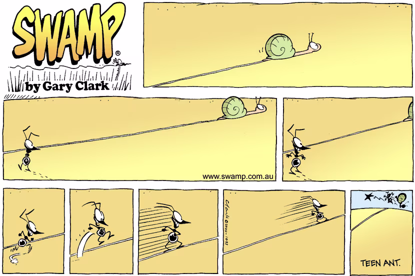 Swamp Cartoon - Snail TrailJune 20, 2004