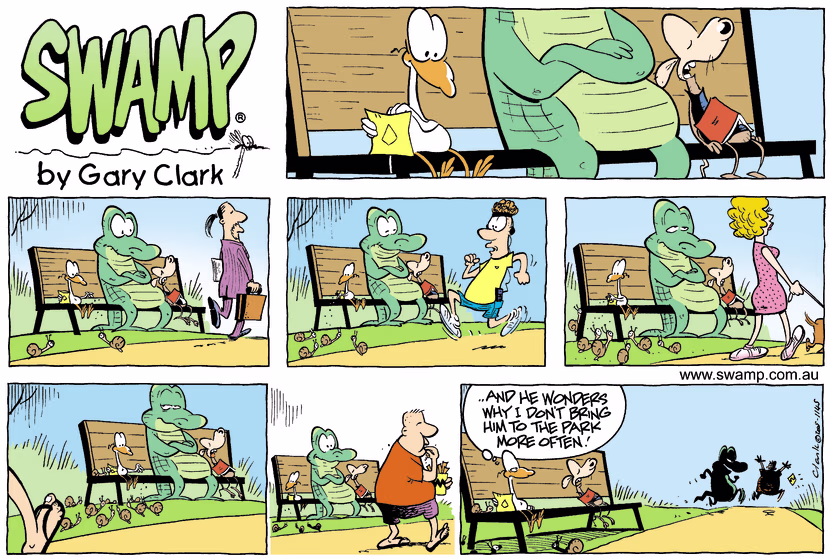 Swamp Cartoon - Old Man Croc Lunch ComicJune 19, 2005