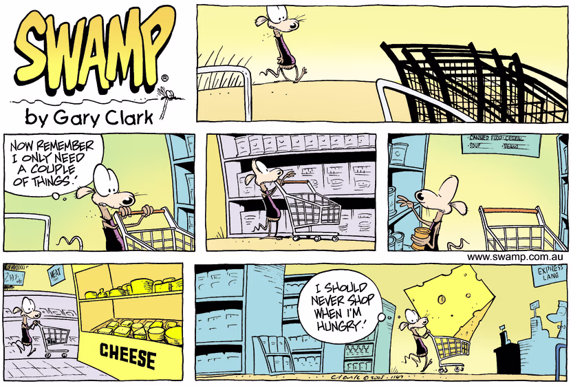 Swamp Cartoon - Shopping funJuly 3, 2005