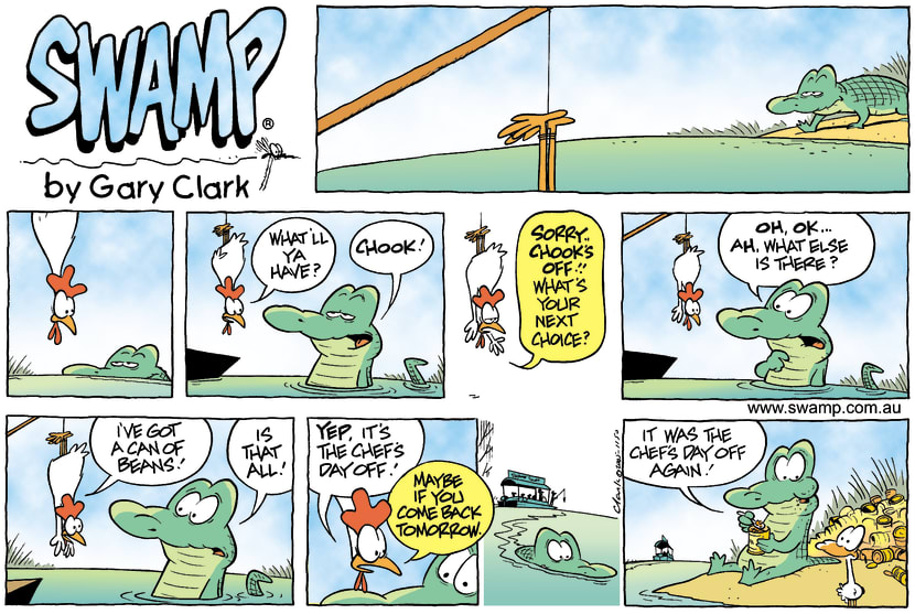 Swamp Cartoon - Croc feeding timeJuly 24, 2005