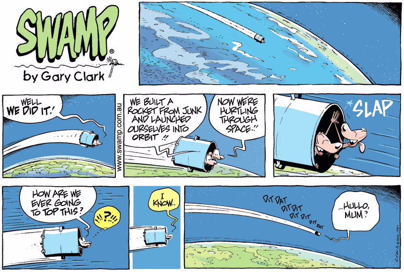 Swamp Cartoon - Up up and away! 2February 21, 2010