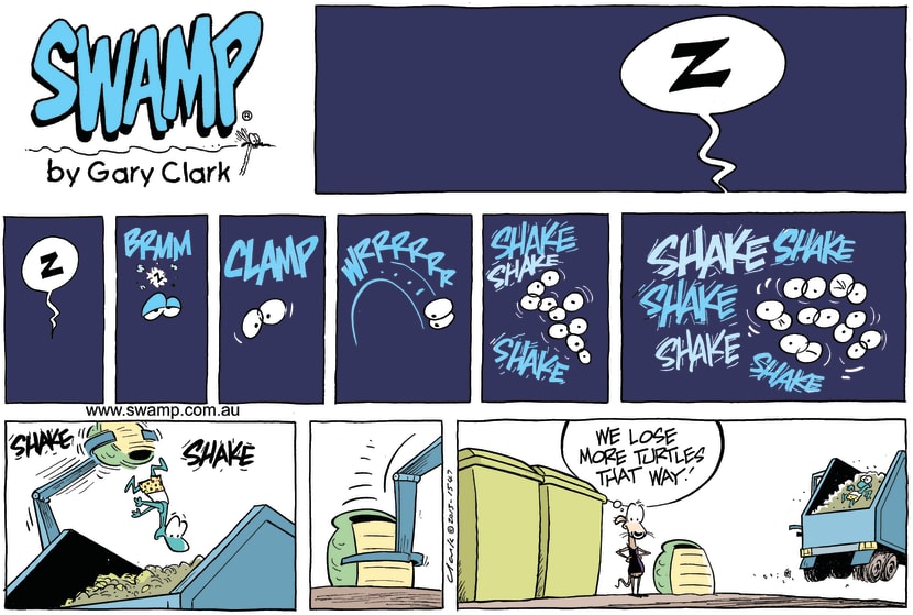 Swamp Cartoon - Bin Day ComicApril 21, 2013