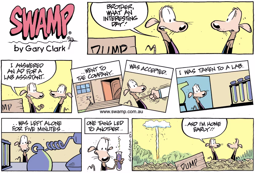 Swamp Cartoon - First Day on the Job ComicJune 16, 2013