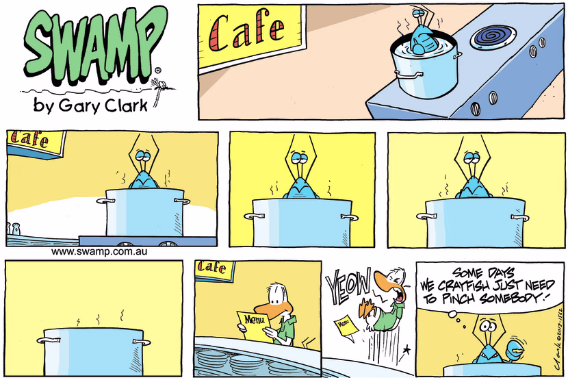 Swamp Cartoon - Bob Crayfish Pinch ComicJuly 21, 2013