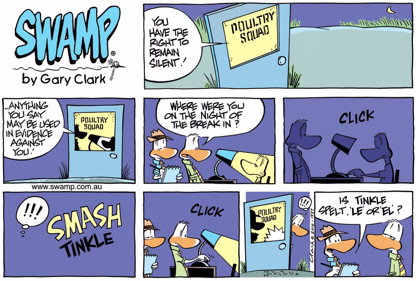 Swamp Cartoon - Right to Remain Silent ComicJanuary 26, 2014