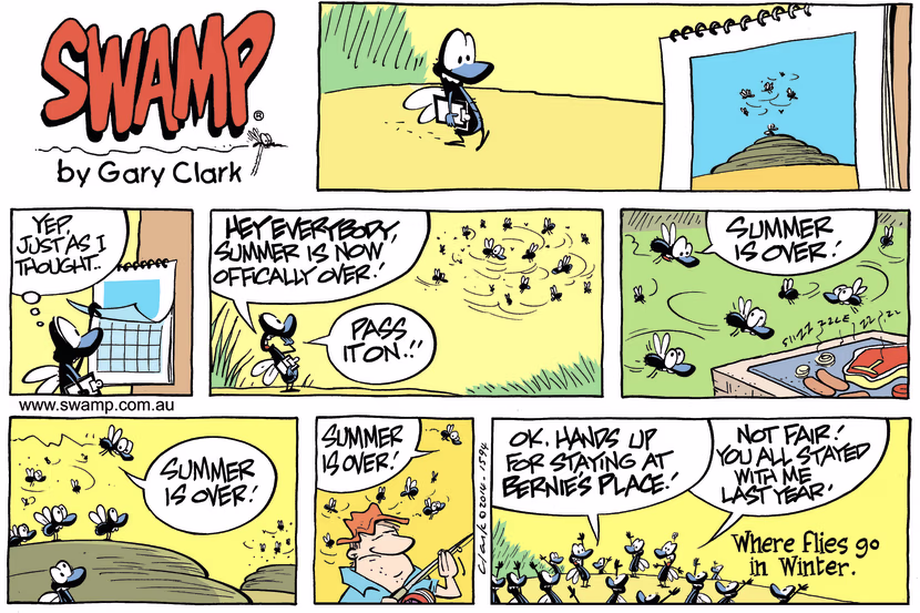 Swamp Cartoon - Summer is Over for the Flies ComicMarch 16, 2014