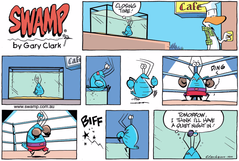 Swamp Cartoon - Bob the Crayfish Fight ComicMay 18, 2014