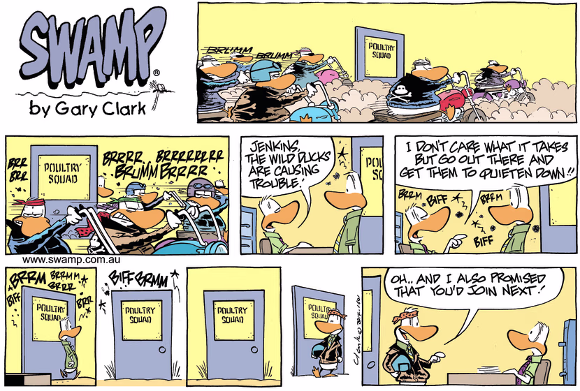 Swamp Cartoon - Noisy Wild Ducks ComicMay 25, 2014