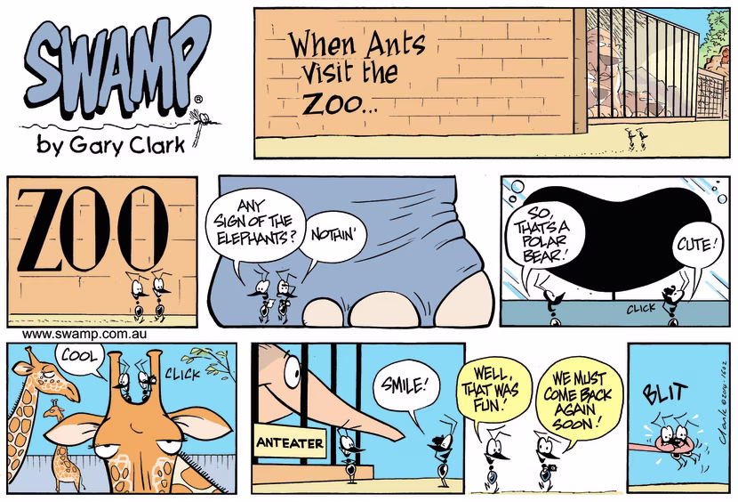 Swamp Cartoon - Ants Visit Zoo ComicJune 1, 2014