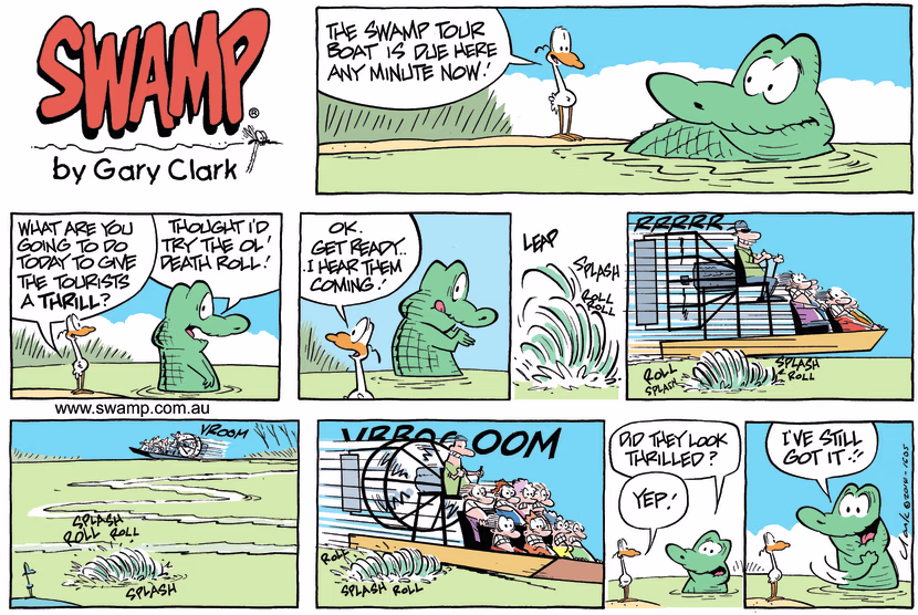Swamp Cartoon - Old Man Croc Airboat ComicJune 15, 2014