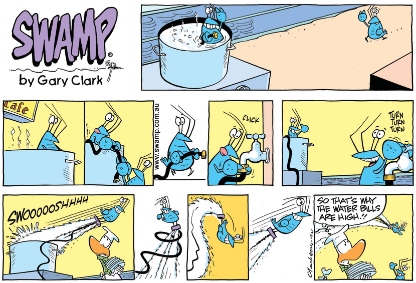 Swamp Cartoon - Bob Crayfish Jet Pack ComicJanuary 4, 2015
