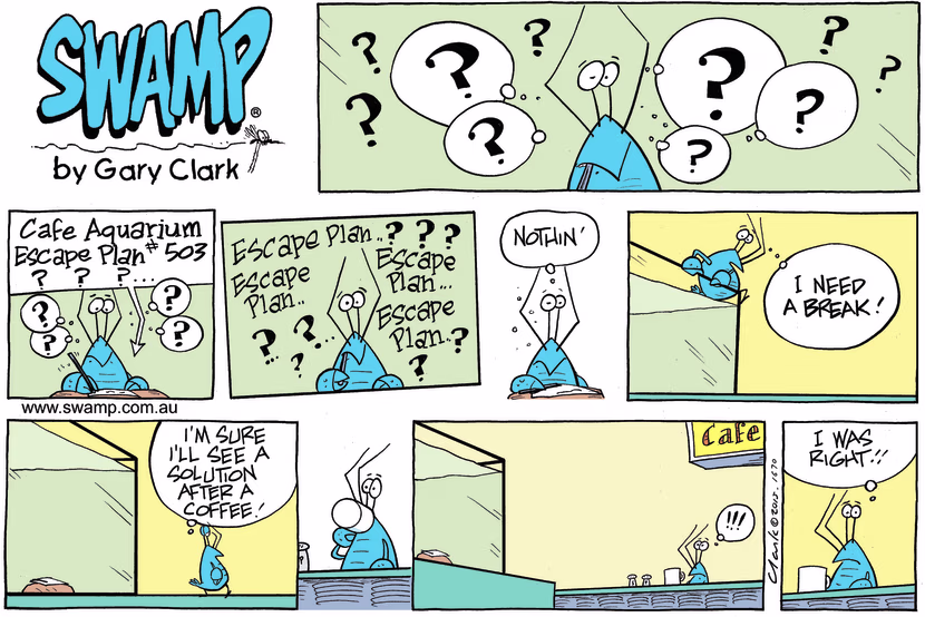 Swamp Cartoon - Bob Crayfish Coffee Solution ComicDecember 20, 2015