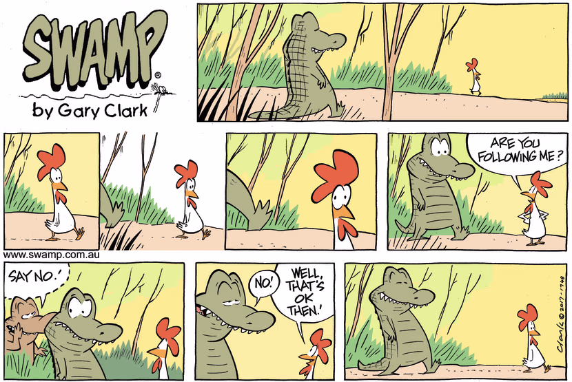 Swamp Cartoon - Nibbles Croc Following ComicJune 25, 2017