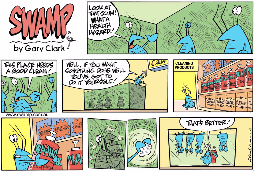 Swamp Cartoon - Bob Crayfish Cleaner ComicOctober 8, 2017