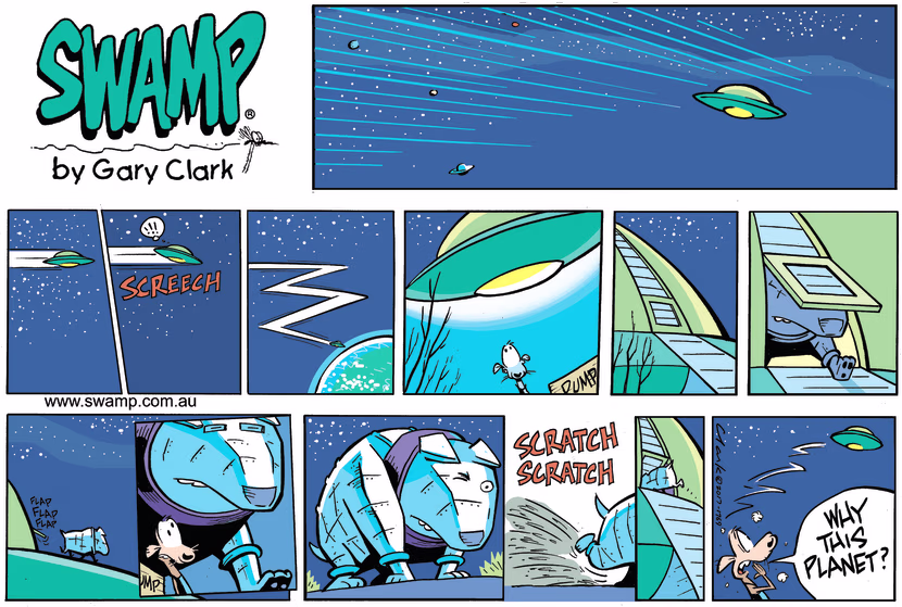 Swamp Cartoon - Cheese Rat Space Ship ComicNovember 19, 2017