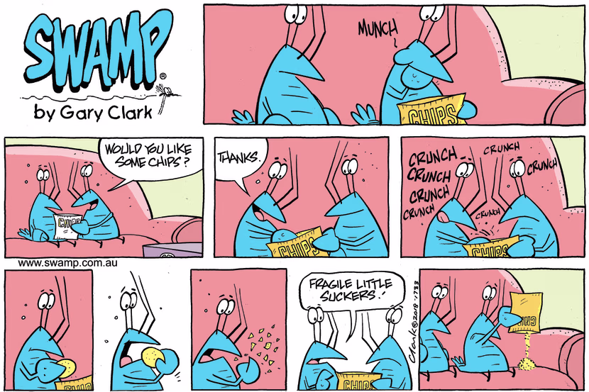 Swamp Cartoon - Bob Crayfish Chips ComicFebruary 18, 2018