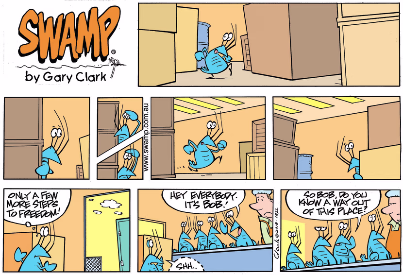 Swamp Cartoon - Bob Crayfish Escape Foiled ComicNovember 25, 2018