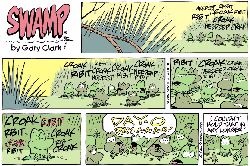 Swamp Cartoon - Swamp Frogs Croak ComicFebruary 3, 2019