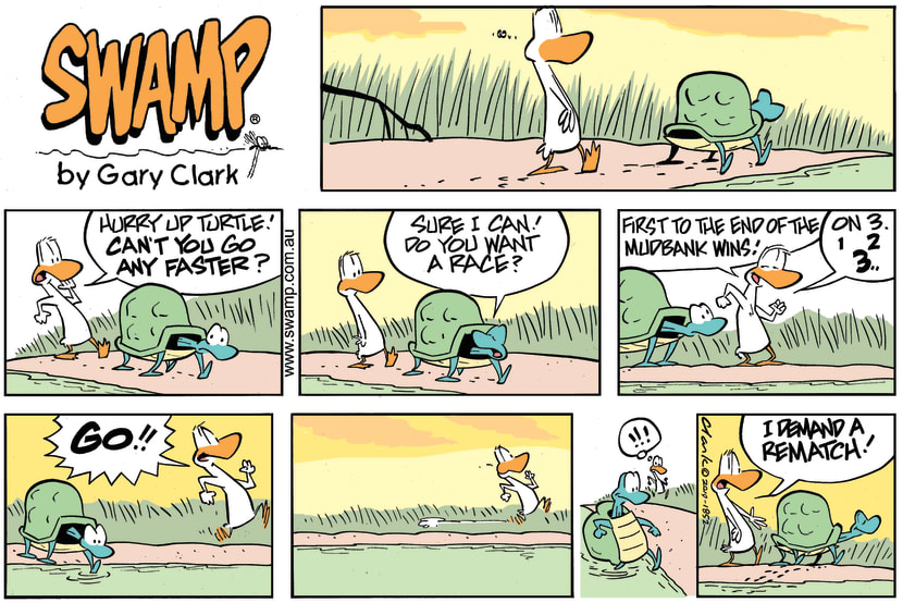 Duck Turtle Race - Swamp Cartoons