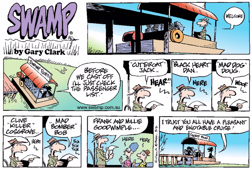 Swamp Cartoon - Passenger ListJanuary 14, 2001