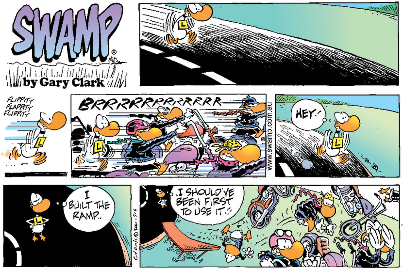 Swamp Cartoon - Ding Duck Take-off Ramp ComicJanuary 28, 2001