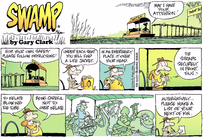 Swamp Cartoon - Tour Safety 1July 29, 2001