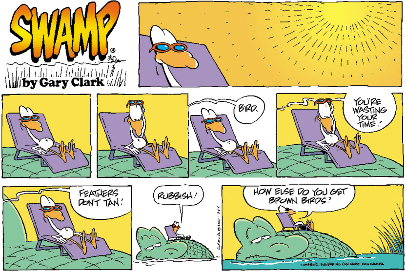 Swamp Cartoon - Sunbaking BirdNovember 4, 2001